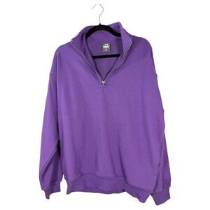 TNA Aritzia Terry Fleece Mega 1/4 Zip Purple Size 2 US Medium NEW with Tags
